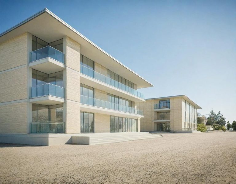 Moderner Bildungsbau außen – neutrales Beispiel für öffentliche Gebäude