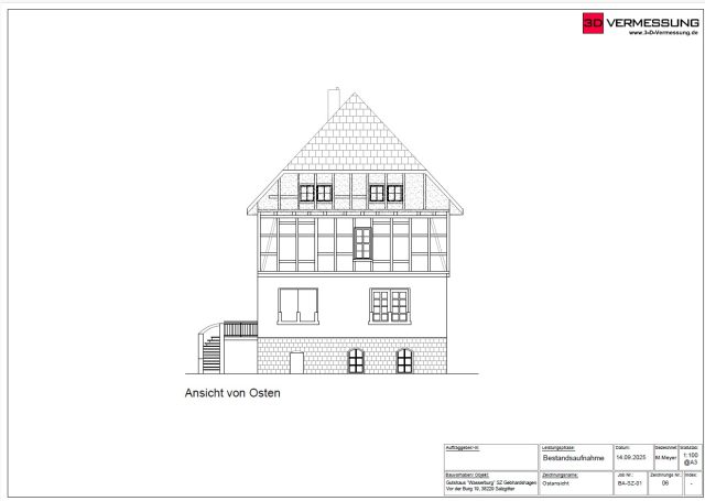 Ostansicht Wasserburg Salzgitter-Gebhardshagen aus 3D-Laserscanning Bestandsvermessung