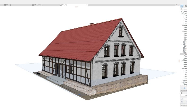 3D-Laserscan eines denkmalgeschützten Fachwerkhauses in Bad Eilsen – Digitale Bestandserfassung für Sanierungsprojekte in Bielefeld.