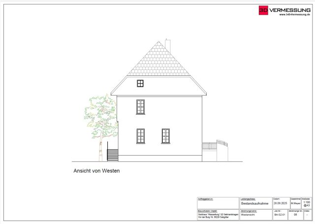 Westansicht Wasserburg Salzgitter-Gebhardshagen aus 3D-Laserscanning Bestandsvermessung