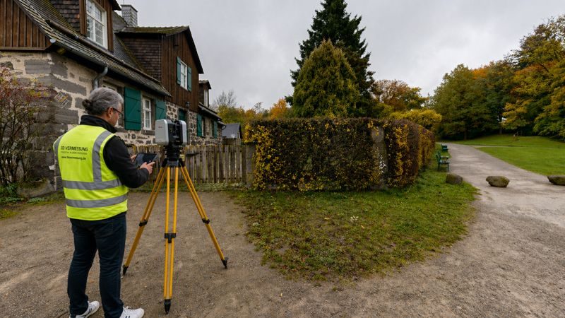 3D Laservermessung Aufseherhaus Kassel – Denkmalgebäude mit Leica Scanner präzise erfasst