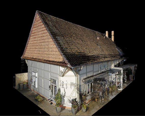 Punktwolke Dach und Gebäude – 3D Scanservice Niedersachsen