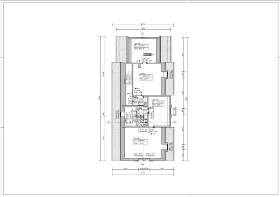 Grundriss des Dachgeschosses des Aufseherhauses am Herkules und maßgenaue Raumstruktur auf Basis der 3D-Bestandsvermessung. "Grundriss Dachgeschoss des Aufseherhauses am Herkules – technische Schwarz-Weiß-Darstellung der historischen Dachraumstruktur."