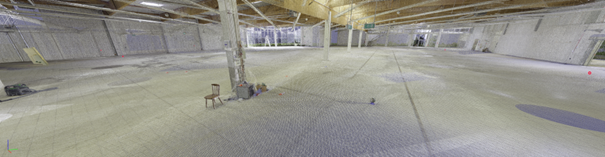 Punktwolke Leica RTC360 in der 3D Vermessung Leica RTC360 bei der Vermessung einer Gewerbeimmobilie als Punktwolke (PointCloud)