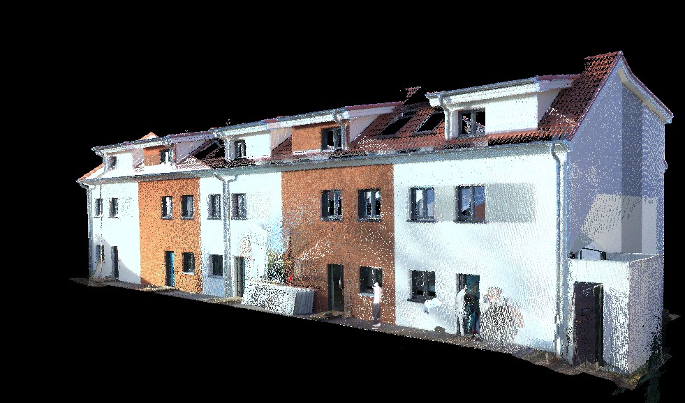 Punktwolke Neubau Laservermessung Bauträger Punktwolke Neubau Gebäude aus Laservermessung für Bauträger und Energieberatung