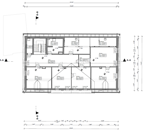 Grundriss Keller eines denkmalgeschützten Gutshofgebäudes in Anderten basierend auf 3D-Laserscanning.