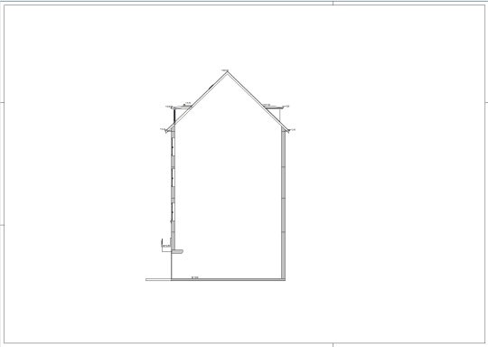 2D-Schnitt eines Gebäudes in Hannover mit Höhenkoten erstellt aus Laserscan-Daten und digitaler Bestandsvermessung
