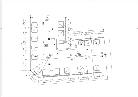 Draufsicht Dach eines Gebäudes in Hannover als Bestandsplan basierend auf 3D-Laserscanning und Punktwolke