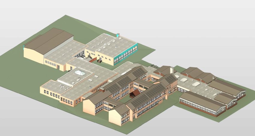 3D-Gebäudeaufnahme Oberschule Söhlde – Digitales Aufmaß für den Landkreis Hildesheim zur Sanierungsplanung.